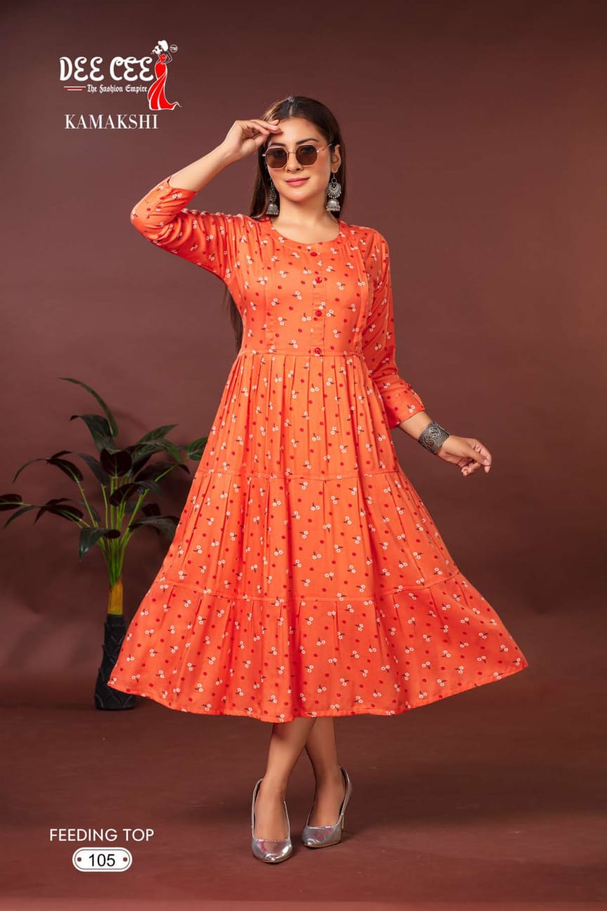 Kamakshi By Deecee Rayon Printed Feeding Kurtis Catalog 